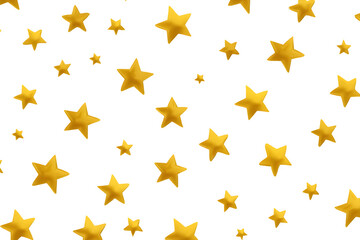 A festive pattern of golden star confetti scattered across a surface

