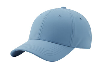 Isolated Light Blue Baseball Cap: Headwear Fashion Accessory for Sports, Athletics, and Casual Style in a Clean, Modern Design