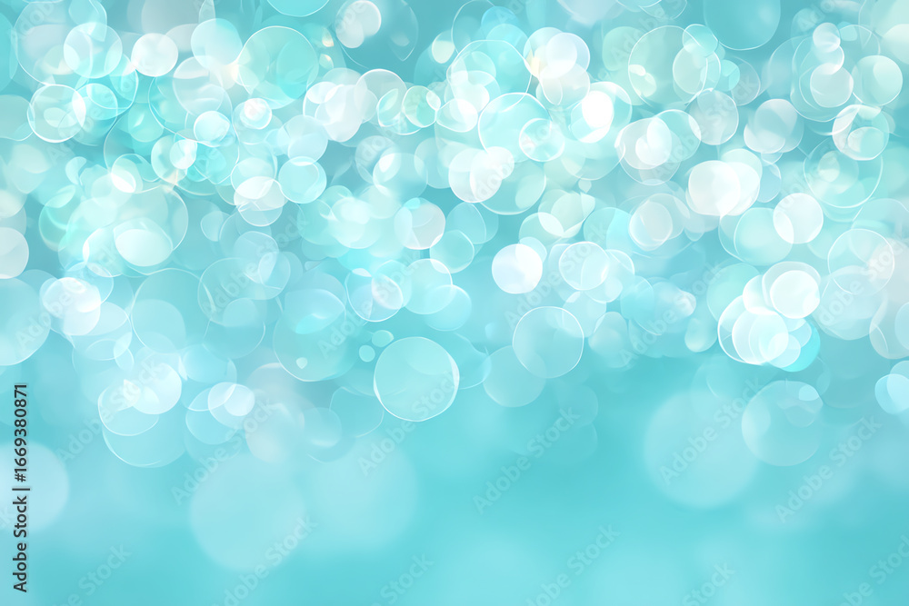 Poster blue and white bokeh lights create a soft, dreamy, and abstract background with circular light spots