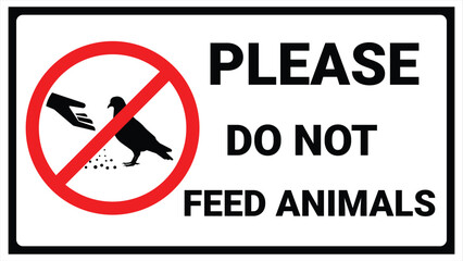 Do not feed the animals sign, black and red square sign-7