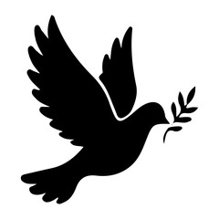 dove of peace silhouette vector illustration
