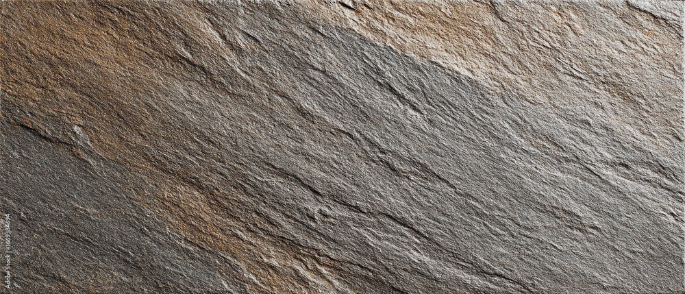 Poster close-up of a textured stone surface with natural grooves and layered patterns in shades of gray and