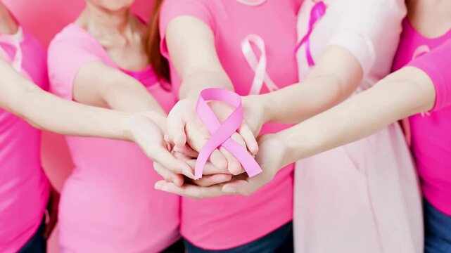 Breast cancer awareness month support group pink ribbon campaign for women health