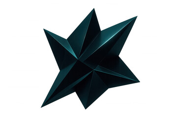 Obraz premium Rotating low poly teal star against transparent backdrop, representing technological innovation
