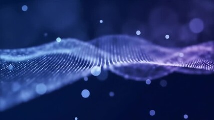 smooth glowing gradient particle wave in blue and purple with twinkling bokeh lights - Powered by Adobe