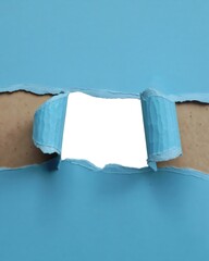 Medical bandage on skin, Adhesive medical pad close-up, Healthcare wound dressing, First aid bandage application, Medical tape on arm, Wound care treatment, Hospital bandage detail, Patient care 