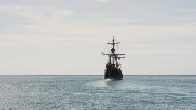 Caravel on the Atlantic ocean
