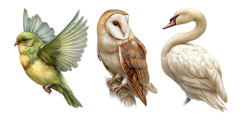 Obraz premium Colorful Birds Isolated on Transparent Background for Creative Use