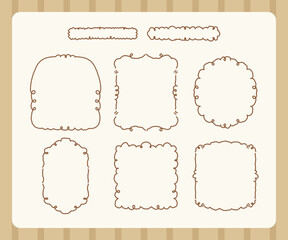 Aesthetic Abstract Outline Doodle Frame Illustration Set