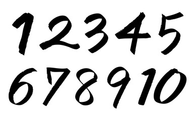 太めの手書き風数字セット