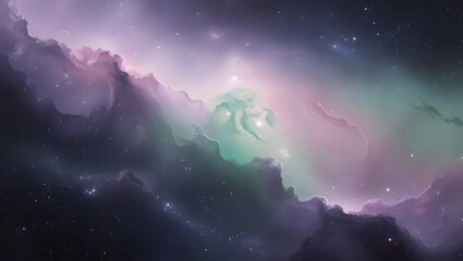 Stunning cosmic nebula with vibrant colors and sparkling stars, perfect for a dreamy fantasy backdrop or space scene