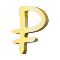 3d russian ruble currency symbol. Single element for design