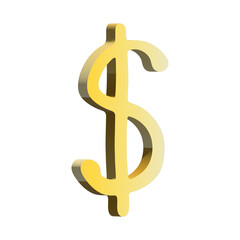 3d dollar currency symbol. Single element for design