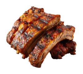 Grilling juicy ribs backyard bbq food summer vibes isolated on transparent background