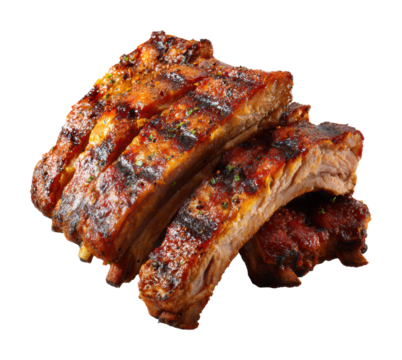 Grilling juicy ribs backyard bbq food summer vibes isolated on transparent background