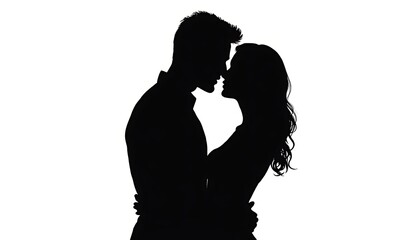 silhouette of a young couple