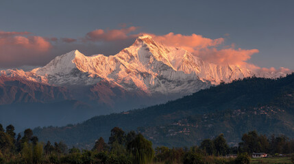 Obraz premium breathtaking sunsets illuminating mountain peaks across distinct countries