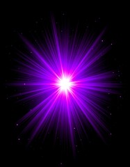 Obraz premium Purple Light Burst, Dark Background