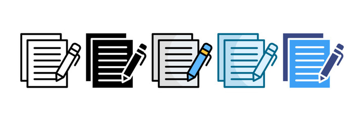 Proposal Document Icon Set Multiple Style Collection