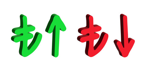 3d turkish lira currency symbol Growth and fall profit with arrow up and down Element for design