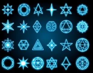 Glowing Geometric Shapes Digital Art Collection (1)