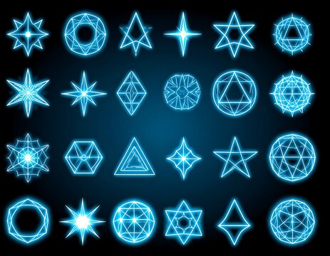 Glowing Geometric Shapes Digital Art Collection (1)