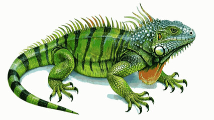 Sun-Baked Sentinel iguana isolated watercolor vector illustration svg