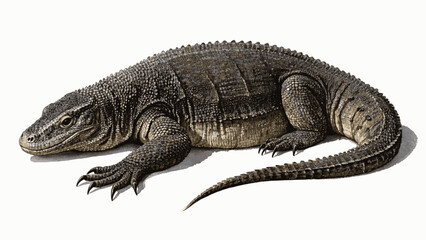 Island King Komodo dragon isolated watercolor vector illustration svg