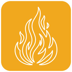 Hot fire icon design for energy, passion, motivation and burning desires concept use