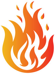 Vibrant flame graphic with dynamic gradient effect, perfect for energy or passion themes