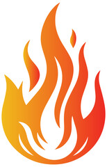 Vibrant flame icon for energy, passion, and innovation in modern business designs