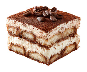 Delicious tiramisu dessert recipe home kitchen food isolated on transparent background