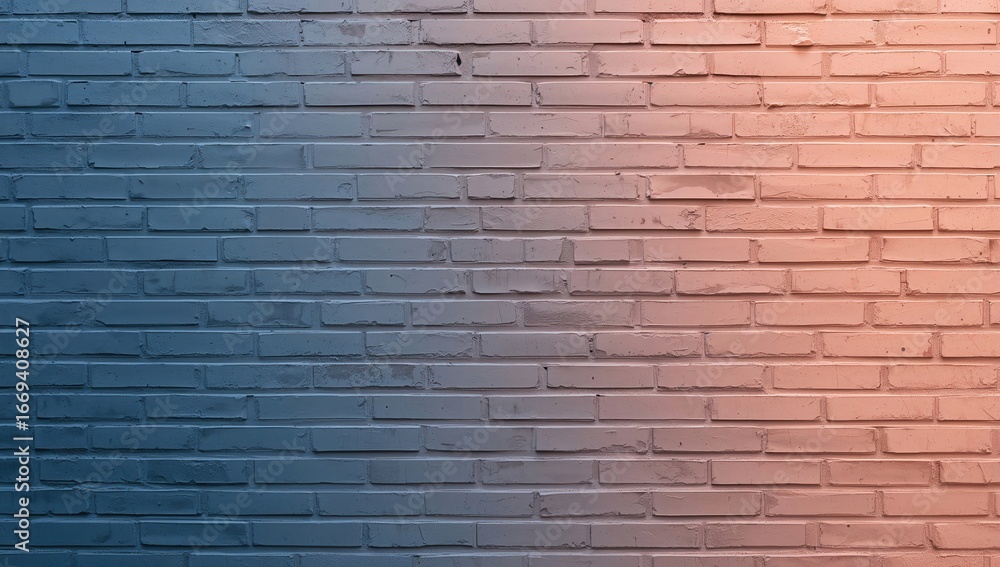 Poster textured wall with a gradient transition from blue to orange, creating a vibrant atmosphere