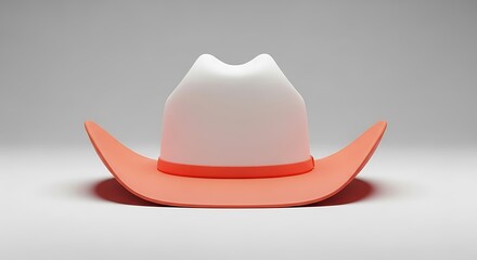 Cute pink cowboy hat with a smooth finish and subtle shadow on a light surface
