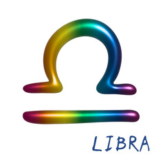 3d libra zodiac sign Astrology clipart Element for design