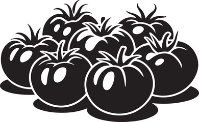 Colorful and Monochrome Tomato Icon Design on White Background