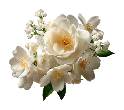 Elegant white floral arrangement nature isolated on transparent background