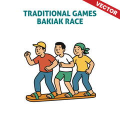 Fun Bakiak Race: Kids in Wooden Slippers Competing for Victory in a Traditional Game