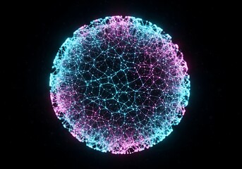 Glowing Network Sphere of Light and Connection