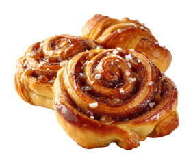 Fototapeta premium Baking sweet cinnamon rolls kitchen food cozy space isolated on transparent background