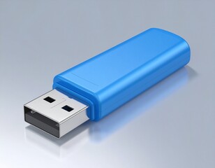 Sleek Blue USB Flash Drive Data Storage Device.
