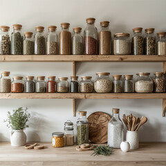 Spices and herbs in the kitchen