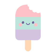 Minimalist Cartoon Ice Cream  Illustration