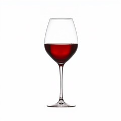 glass of red wine isolated on white background