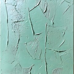 Abstract Green Textured Paint Canvas Art Impasto Style
