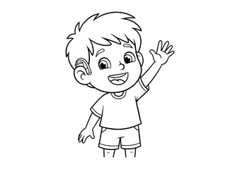 Child with Hearing Aid Coloring Page
