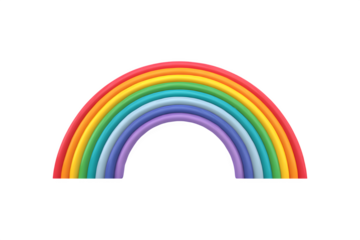 Vibrant 3D representation of a colorful rainbow
