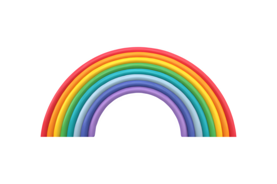 Vibrant 3D representation of a colorful rainbow
