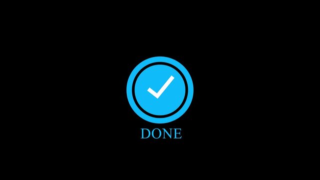 Check mark icon animation. Tick mark concept. Confirm, correct, accept checklist symbol.