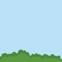 Obraz premium Nature background. grass bush isolated on blue background. bush icon in a flat style. garden shrub. vector illustration